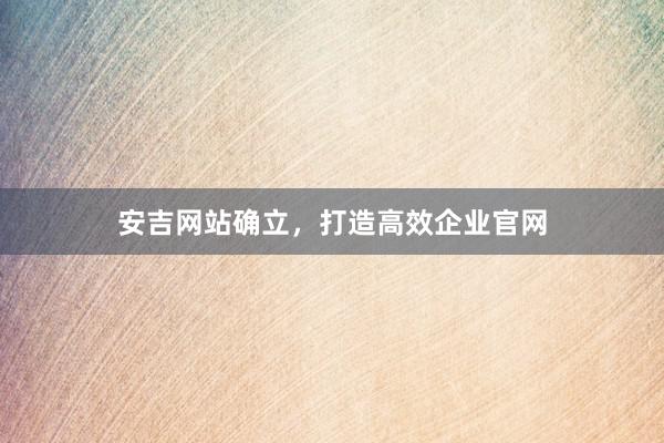 安吉网站确立，打造高效企业官网