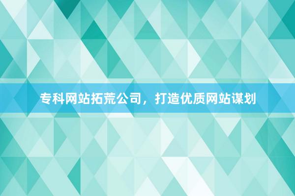 专科网站拓荒公司，打造优质网站谋划